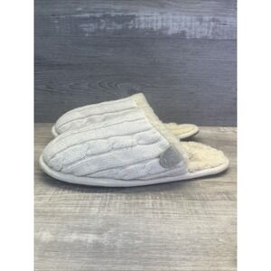 UGG AUSTRALIA 1865 Womens COZY KNIT Cream SLIP ON Sheepskin SLIPPERS Sz 9